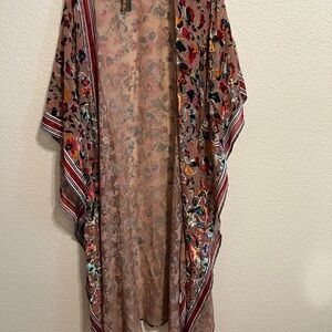 Floral Kimono with Multicolor Embroidery